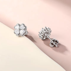 S925 Clover CZ Earrings - Luxe Silver Jewelry