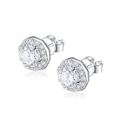 S925 CZ Stud Earrings - Luxe Silver Jewelry