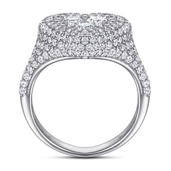 925 Silver Micro-Pavé Heart Ring