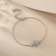 S925 Letter Bracelet - Trendy Silver Jewelry