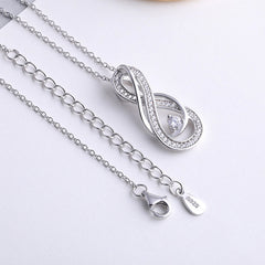 S925 Silver Moissanite Heart Necklace