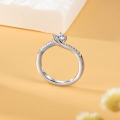 925 Silver Classic Four-Prong Cubic Zirconia Ring