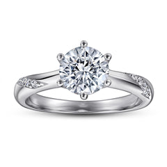 925 Silver 1ct Six-Prong Solitaire Ring