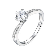 925 Silver Six-Prong Twist Band Ring