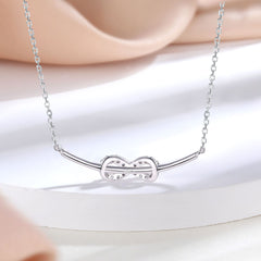 S925 Silver Infinity Bow Choker Necklace