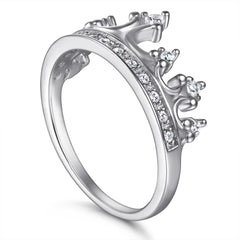 925 Silver Crown Design CZ Ring