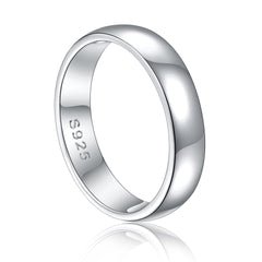 925 Silver Curved Polished Band Ring