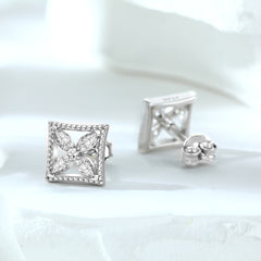 S925 Silver Marquise Clover Studs