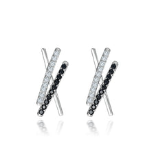 S925 Silver X Letter Stud Earrings