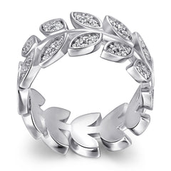 925 Silver Leaf Wrap Ring