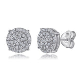 925 Silver Full Halo Circle Studs