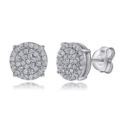925 Silver Full Halo Circle Studs