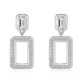 S925 Silver Square Cutout Earrings