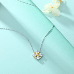 S925 Silver X Letter Zircon Necklace