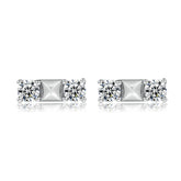 S925 Silver Letter Zircon Stud Earrings