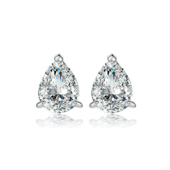 925 Silver Pear Zirconia Studs