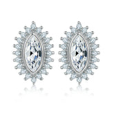 S925 Sunflower CZ Earrings - Vintage Silver Jewelry