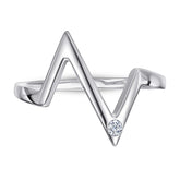 925 Silver ECG Geometric Ring
