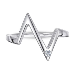 925 Silver ECG Geometric Ring