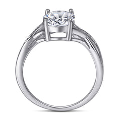 925 Silver Signature CZ Accent Ring