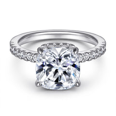 S925 3.5ct CZ Cushion Ring - Micro-Pavé