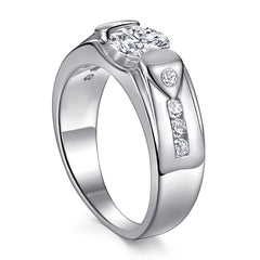 S925 Men's Heart Ring - Trendy Silver Jewelry