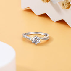 925 Silver Six-Prong Twist Band Ring