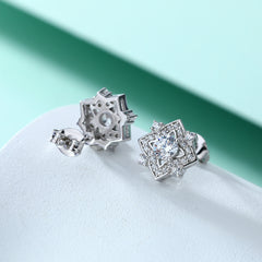 S925 Silver Floral Clover Studs