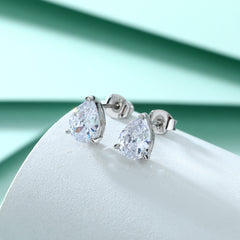 925 Silver Pear Zirconia Studs