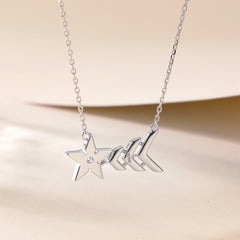 S925 Silver Star Charm Choker Necklace