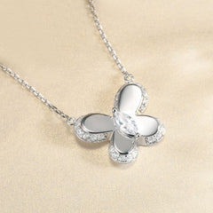 S925 Silver Butterfly Zircon Necklace