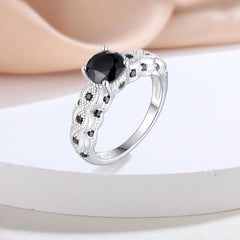925 Silver Nano Black CZ Statement Ring
