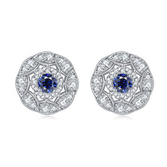 S925 Zodiac CZ Earrings - Bold Floral Jewelry