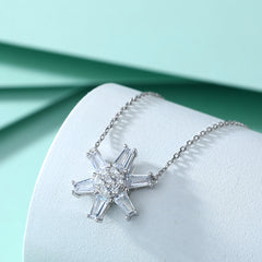 S925 Silver Star Crystal Pendant Necklace