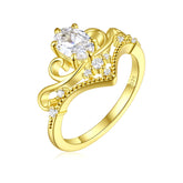 925 Silver Gold Plated Crown Ring