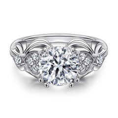 925 Silver Pattern Love Ring Diamond Pendant Zircon Earrings