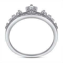 925 Silver Crown Design CZ Ring