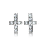 S925 Silver Cross Stud Earrings