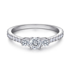 Sterling Silver CZ Eternity Band - 4-Prong Design