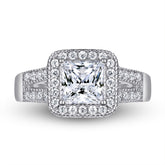 S925 Double Layer Square CZ Ring - Trendy Pinky Ring