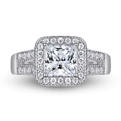 S925 Double Layer Square CZ Ring - Trendy Pinky Ring