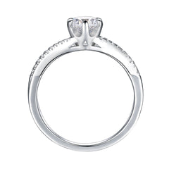 925 Silver Six-Prong Twist Band Ring