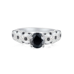 925 Silver Nano Black CZ Statement Ring