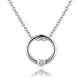 S925 Silver Diamond Circle Necklace