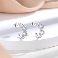 S925 Silver CC Hoop Earrings