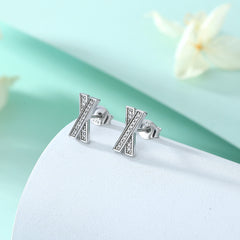 S925 X Alphabet Earrings - Luxe CZ Jewelry