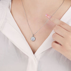 S925 1ct Zircon Silver Pendant Necklace