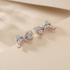 S925 Silver Bow Stud Earrings