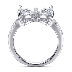 925 Silver Bow Heart Ring