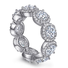 Tiffany Style CZ Ring - 925 Silver Full Eternity